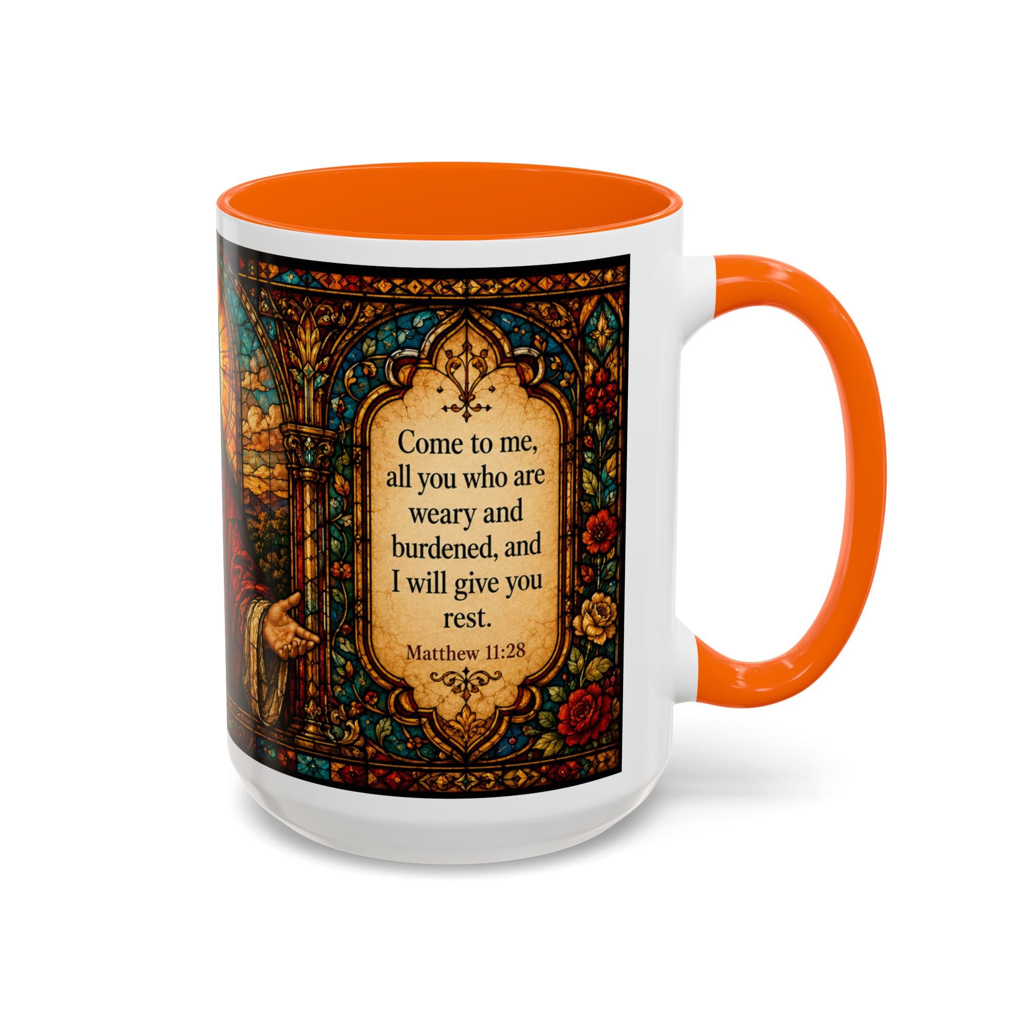 Jesus Stained Glass Artwork Mug | Accent Coffee Mug 11oz or 15oz