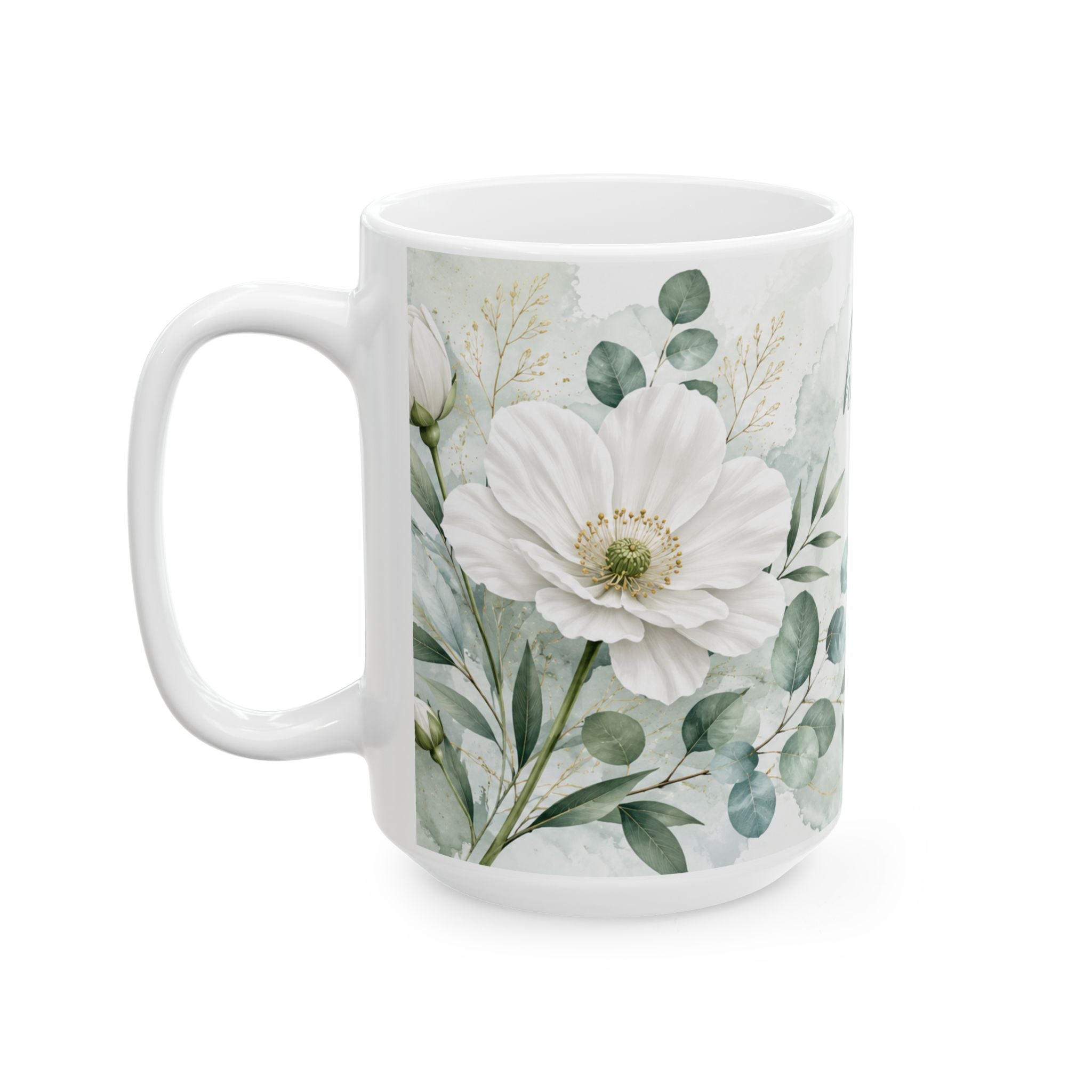 His Days Are a Flower Psalm Verse Mug | Floral Scripture Ceramic Mug