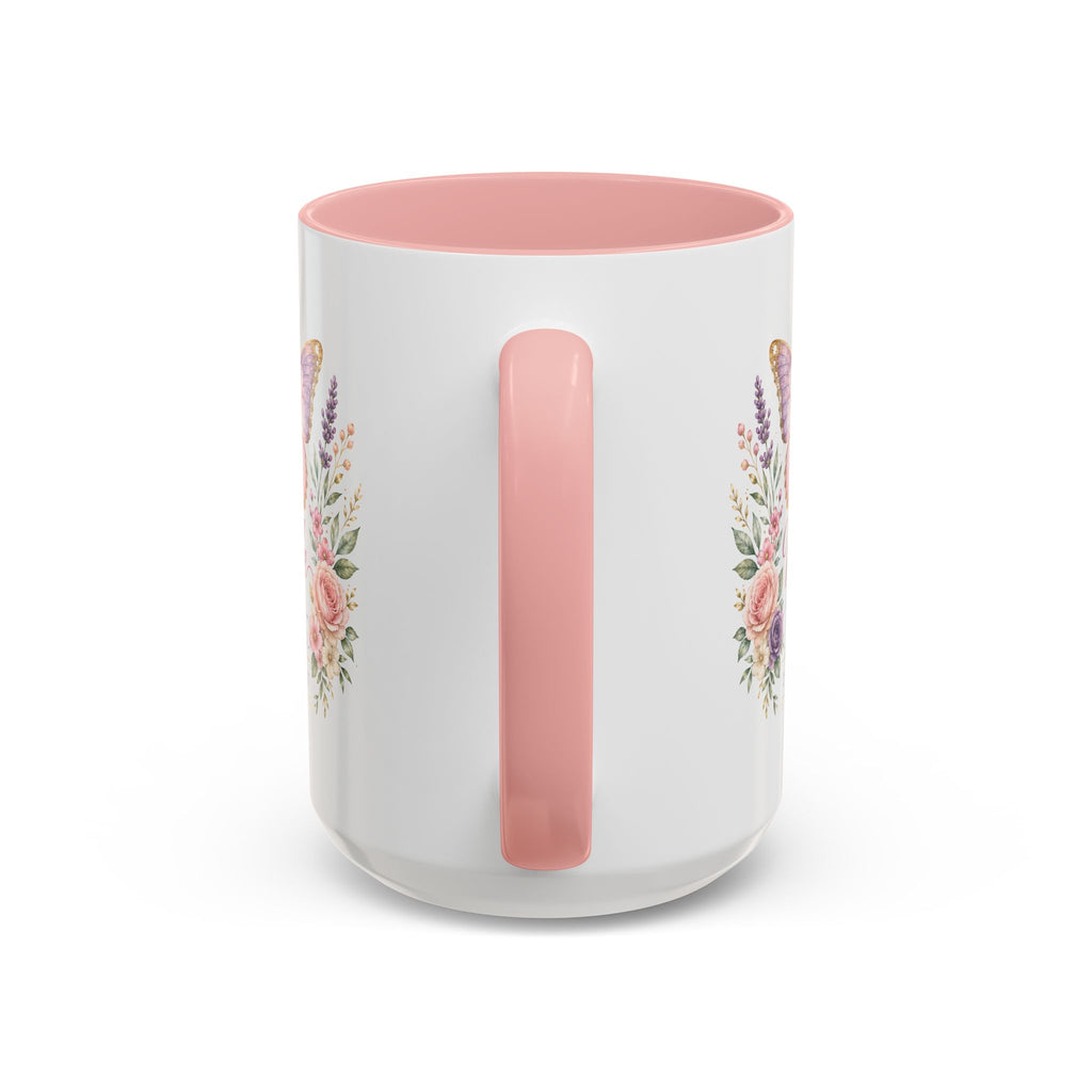 Biblical Butterfly Cup Accent Coffee Mug | Scripture Floral Ceramic