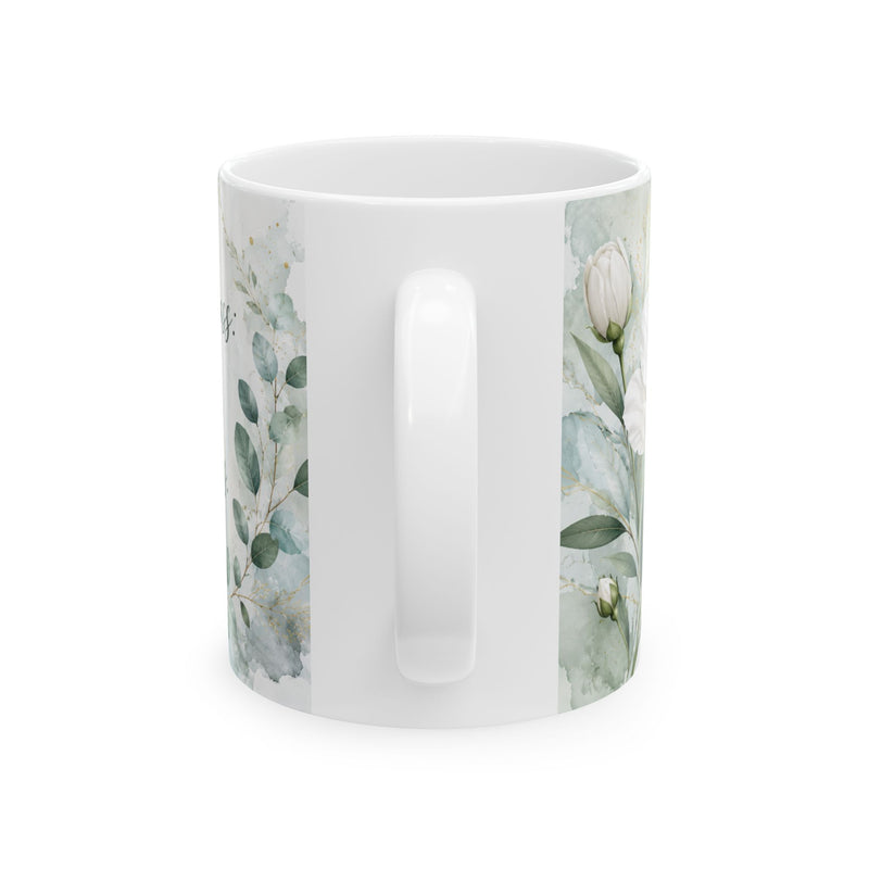His Days Are a Flower Psalm Verse Mug