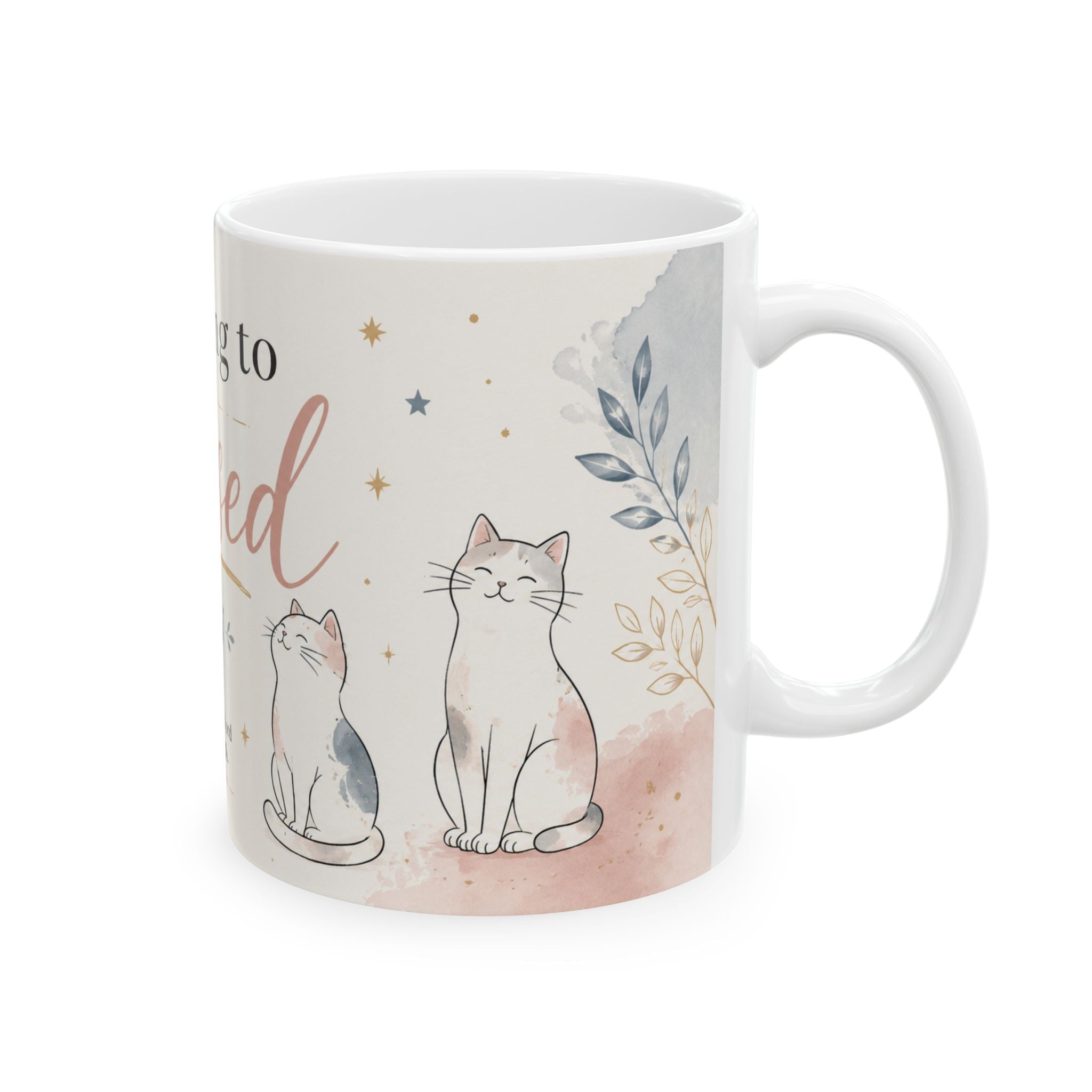 Christian Cat Mug, Blessed Day Coffee Cup, Nehemiah 8:10 Gift