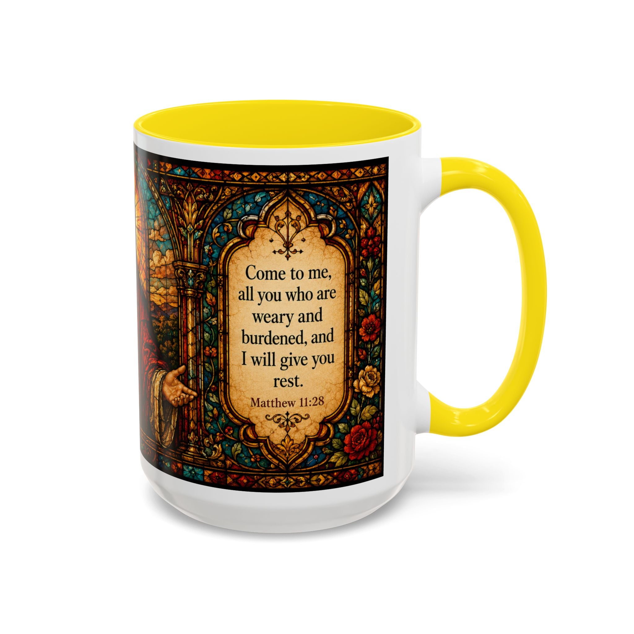 Jesus Stained Glass Artwork Mug | Accent Coffee Mug 11oz or 15oz