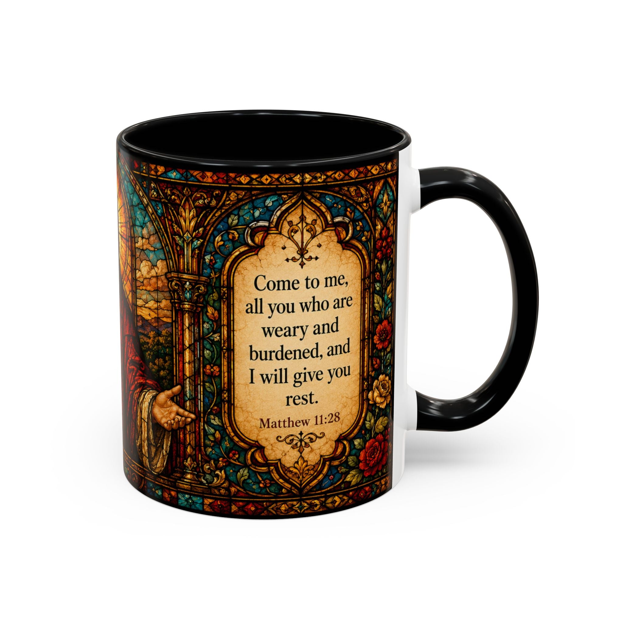 Jesus Stained Glass Artwork Mug | Accent Coffee Mug 11oz or 15oz