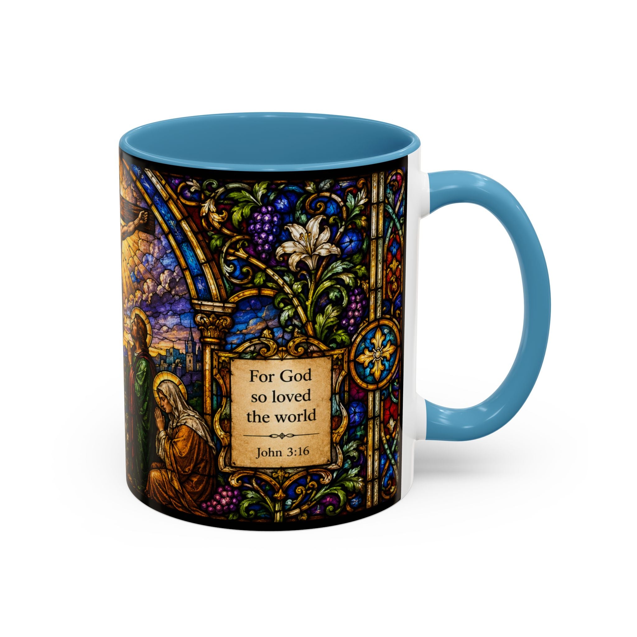 Crucifixion Stained Glass Mug | Accent Coffee Mug