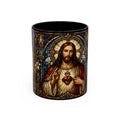 Sacred Heart Jesus Stained Glass Mug | Accent Coffee Mug