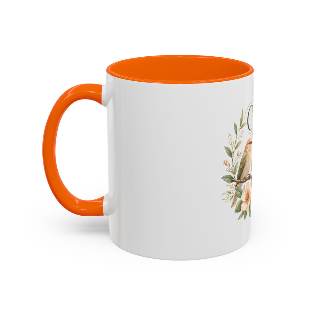 Spiritual Birds Illustration Accent Coffee Mug | Girly Bird Art 11oz 15oz