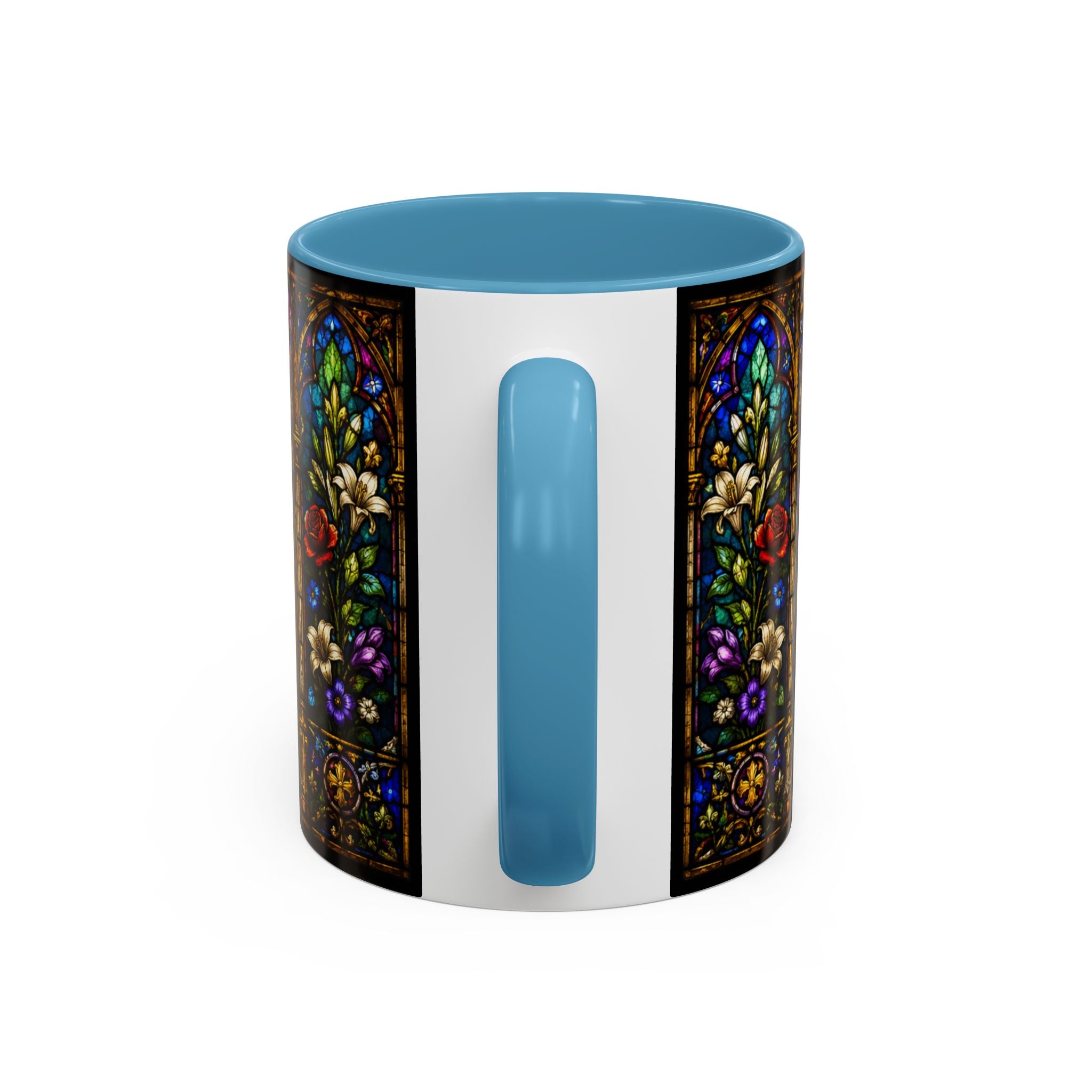 Jesus Crucifixion Mug, Christian Coffee Cup, Stained Glass Cross Mug, Faith Bible Mug, Religious Gift, Holy Bible Coffee Cup