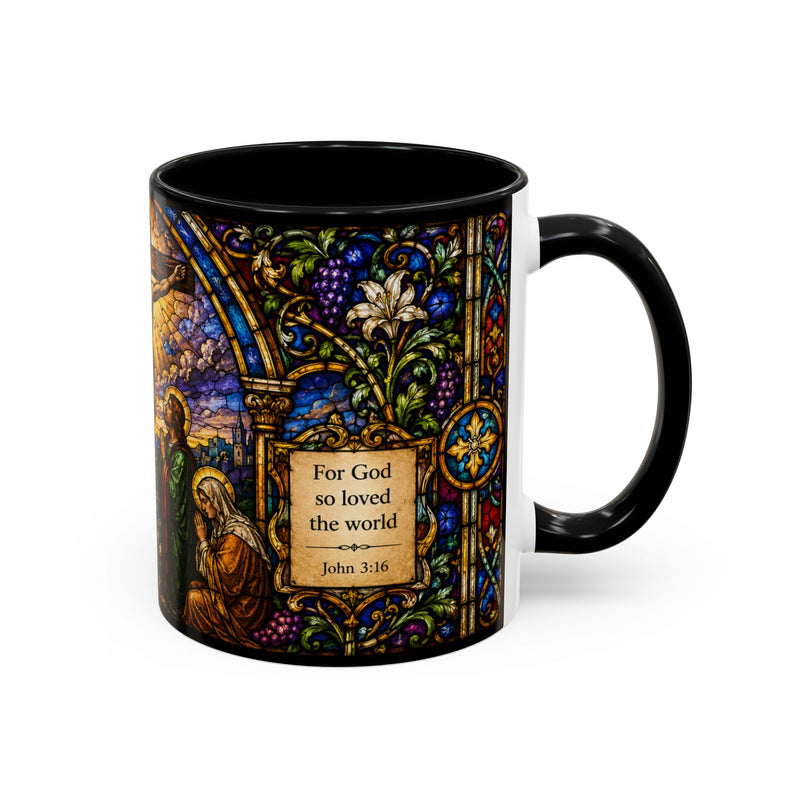 Crucifixion Stained Glass Mug | Accent Coffee Mug