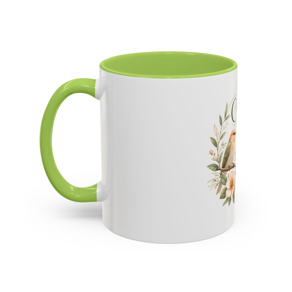 Spiritual Birds Illustration Accent Coffee Mug | Girly Bird Art 11oz 15oz