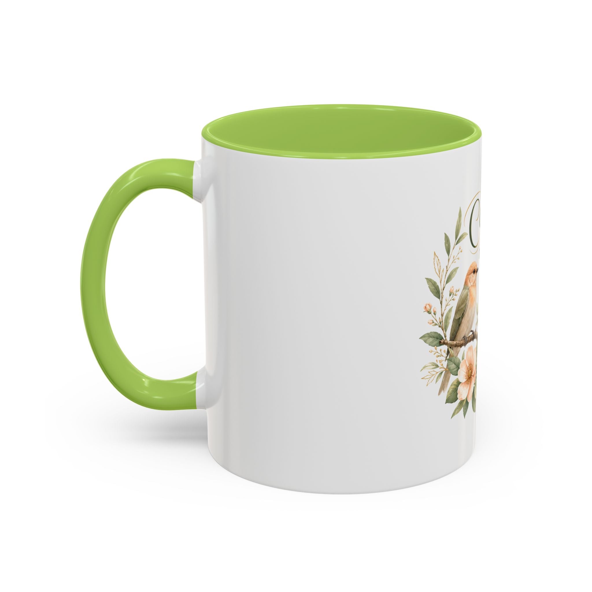 Spiritual Birds Illustration Accent Coffee Mug | Girly Bird Art 11oz 15oz