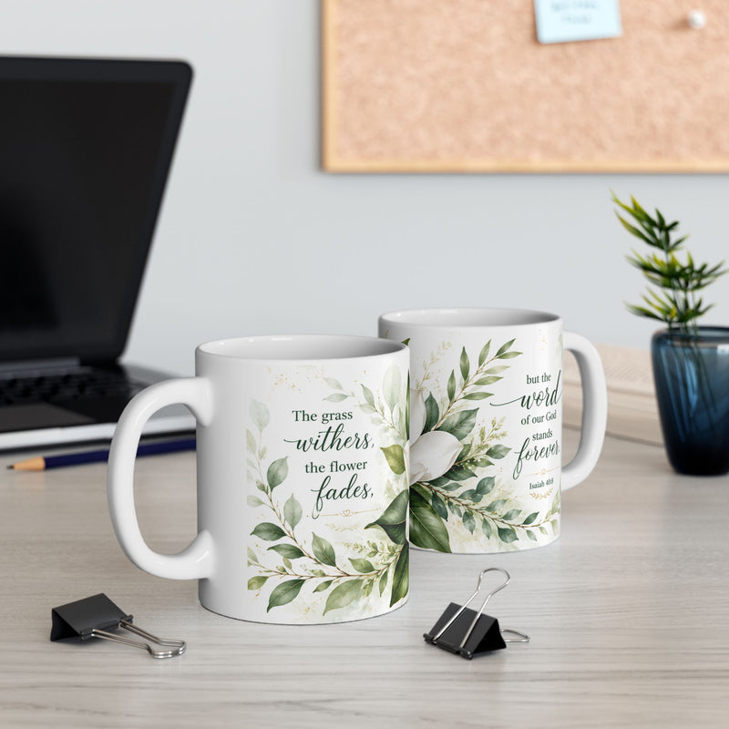 White Magnolia Floral Mug