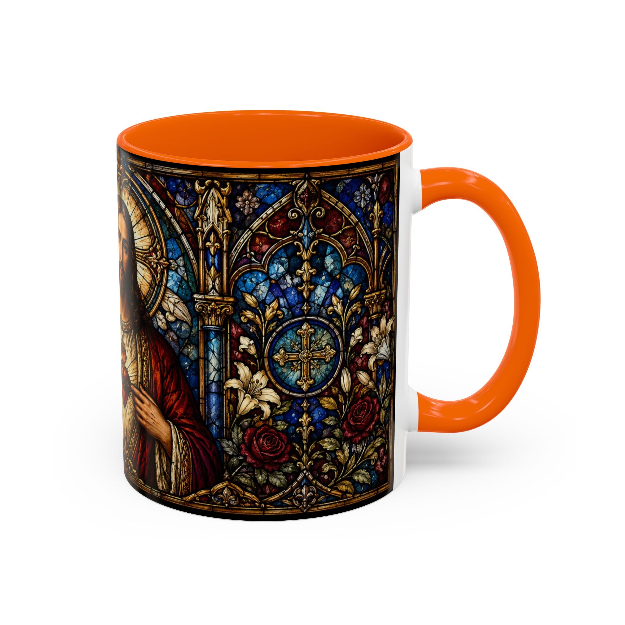 Sacred Heart Jesus Stained Glass Mug | Accent Coffee Mug