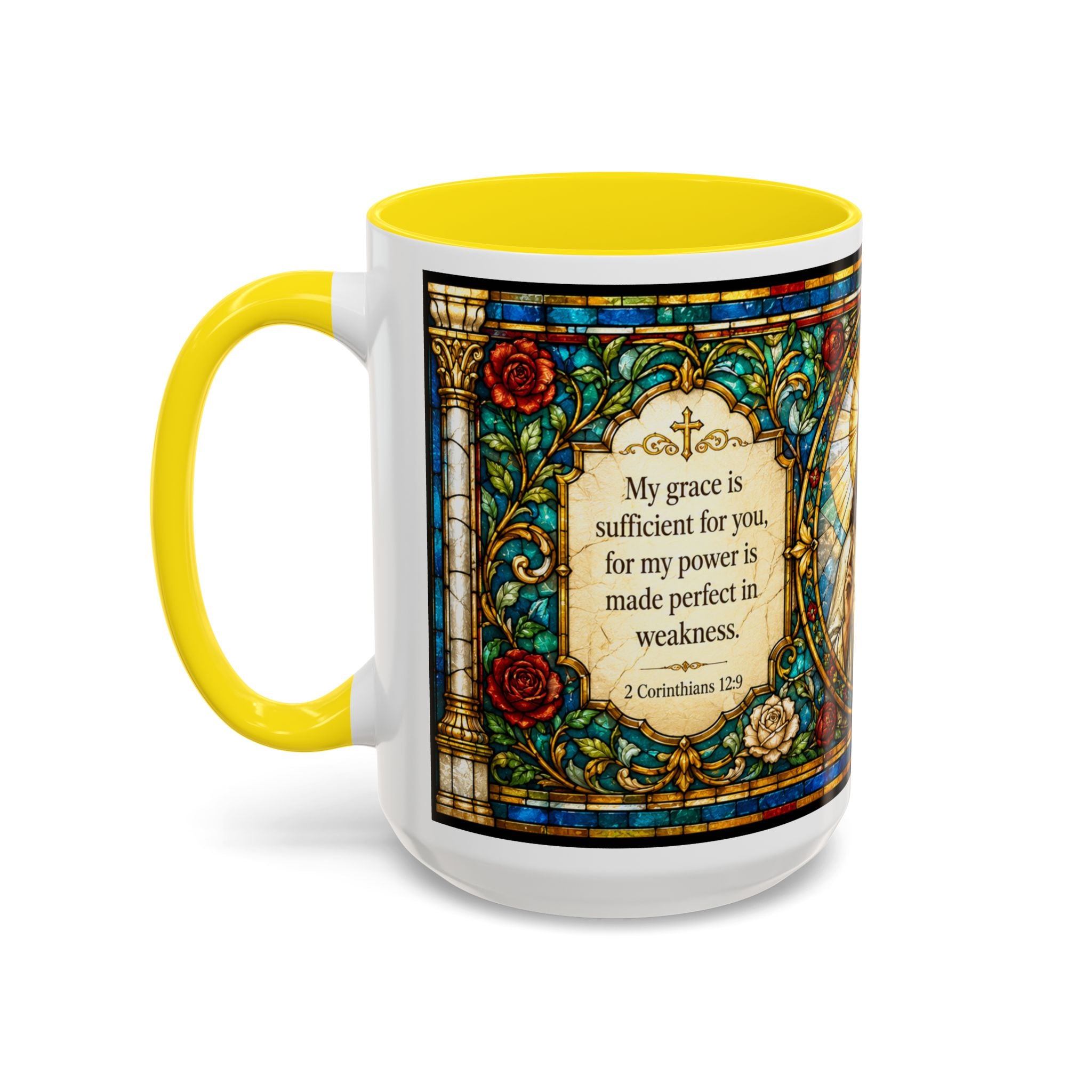 Sacred Heart Jesus Stained Glass Mug | Accent Coffee Mug 11oz 15oz