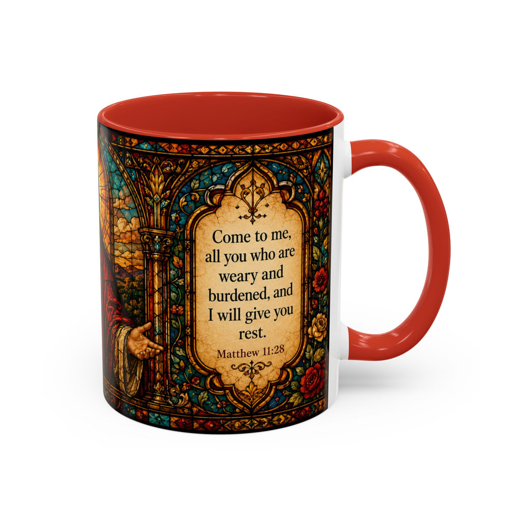 Jesus Stained Glass Artwork Mug | Accent Coffee Mug 11oz or 15oz