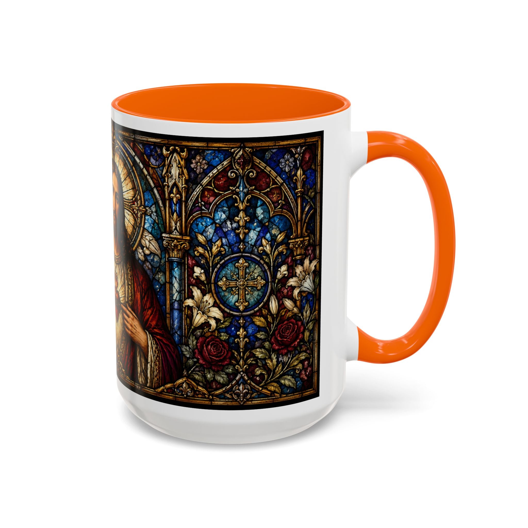 Sacred Heart Jesus Stained Glass Mug | Accent Coffee Mug