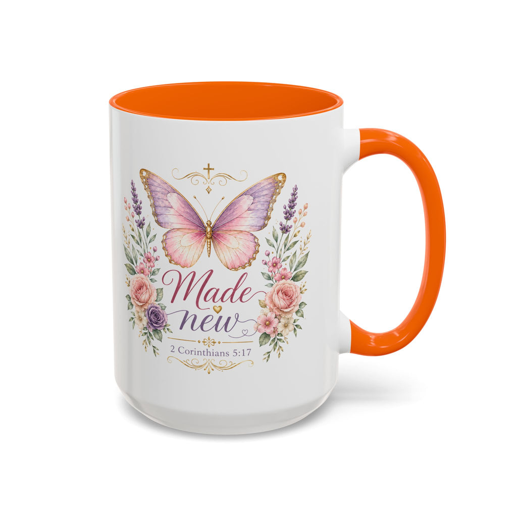 Biblical Butterfly Cup Accent Coffee Mug | Scripture Floral Ceramic