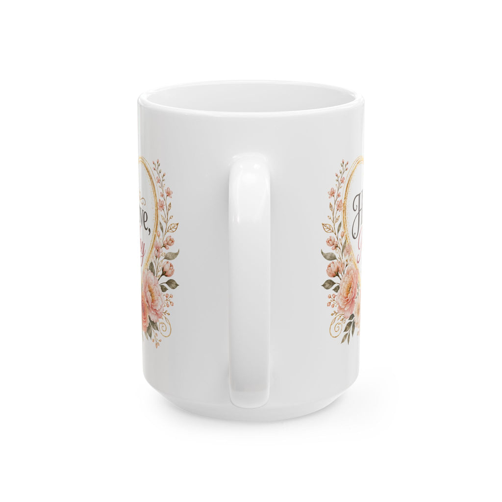 His Love My Joy Mug, Christian Bible Verse Coffee Cup, Psalm 143:8 Faith Gift, Floral Church Mug, Religious Gift for Her