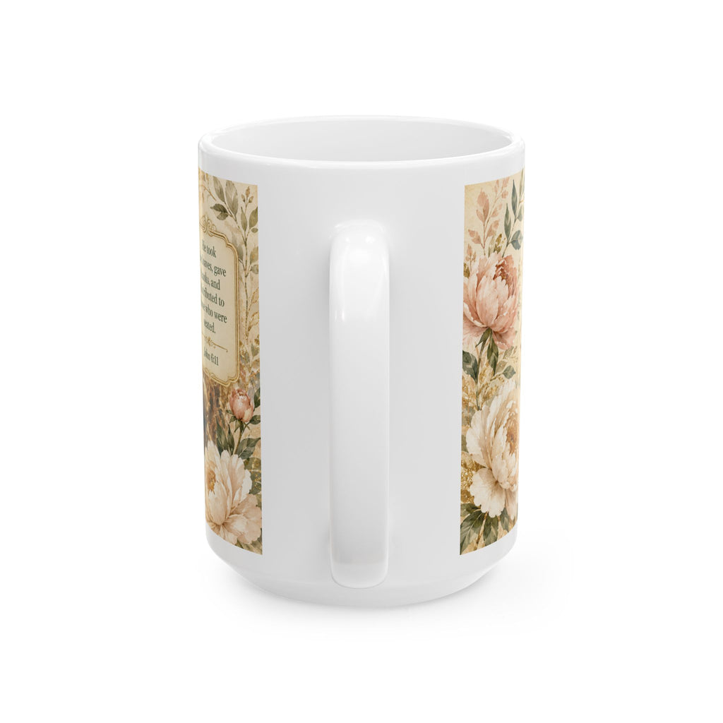 Jesus Feeds the Multitude Bible Verse Coffee Cup, Faith Gift