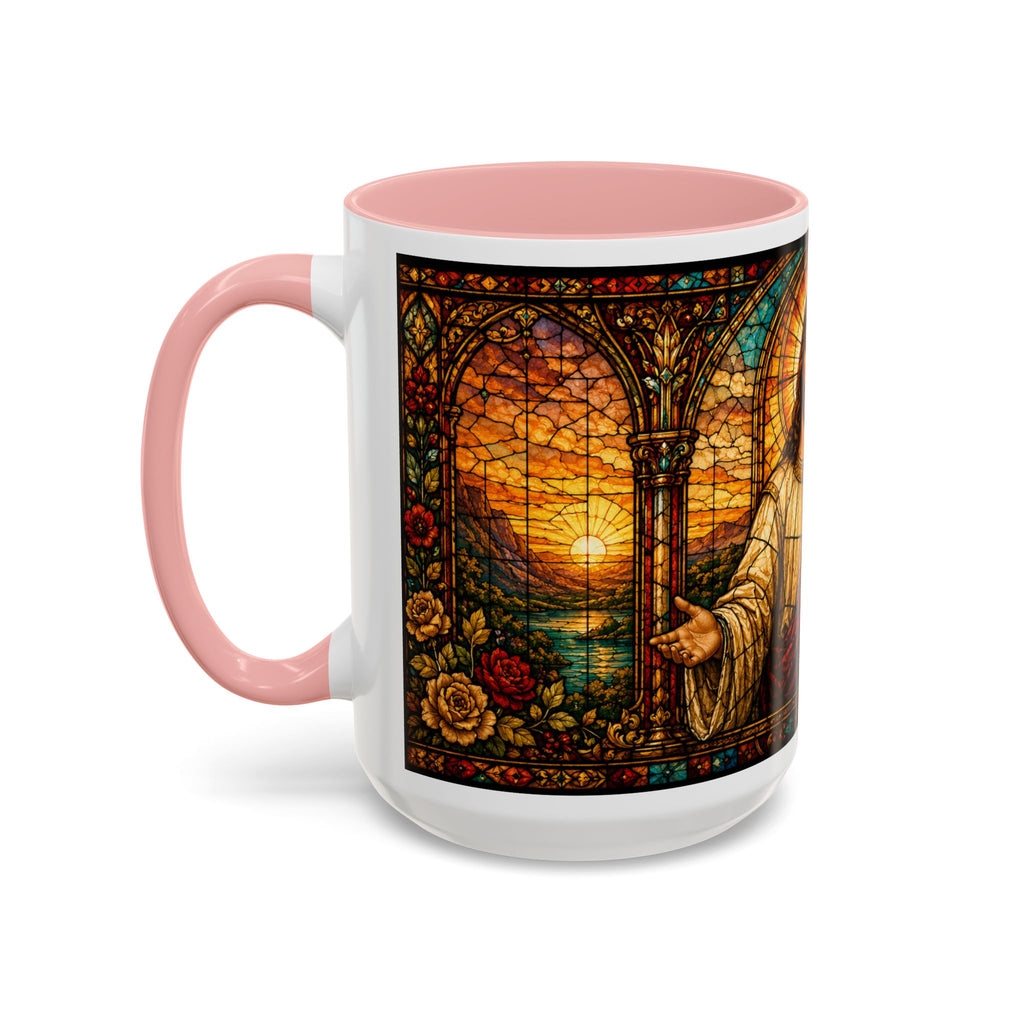 Jesus Stained Glass Artwork Mug | Accent Coffee Mug 11oz or 15oz