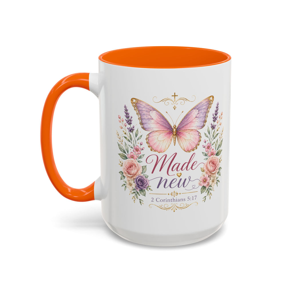 Biblical Butterfly Cup Accent Coffee Mug | Scripture Floral Ceramic