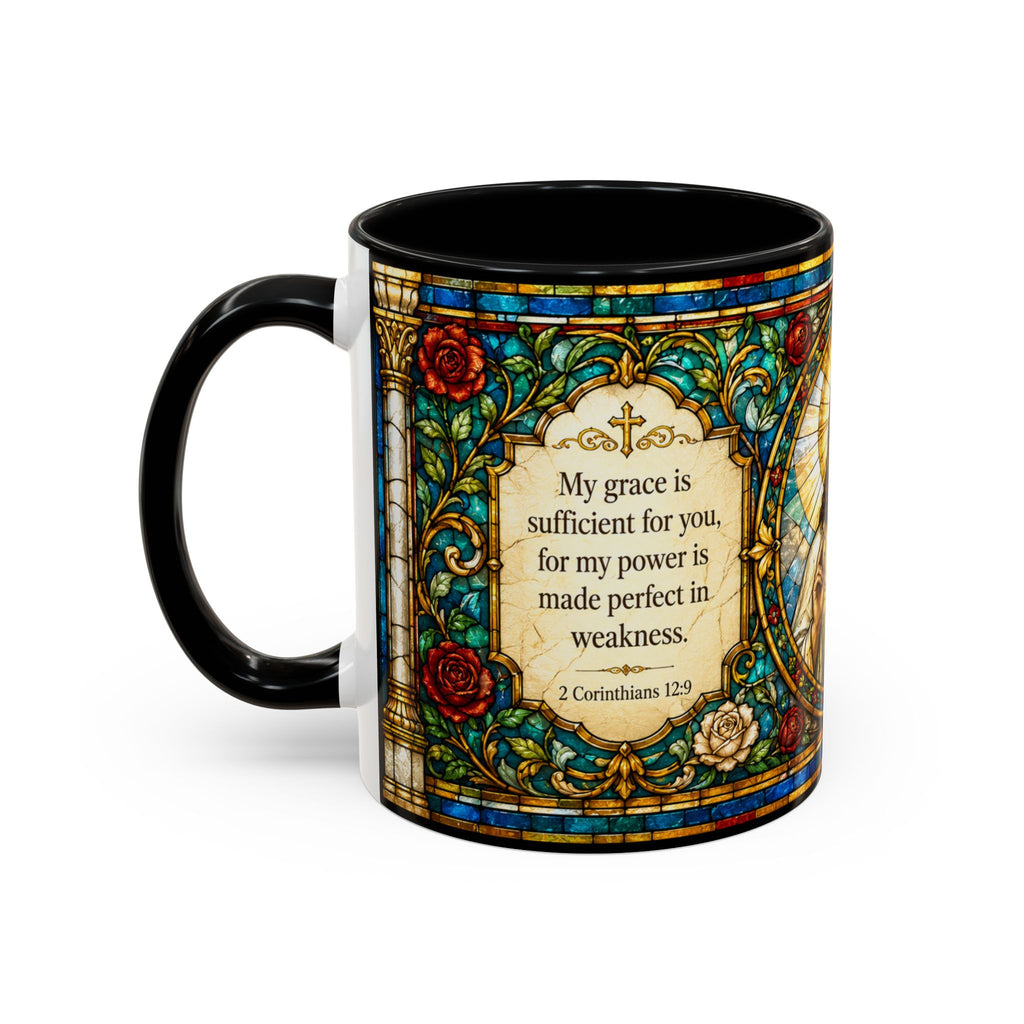 Sacred Heart Jesus Stained Glass Mug | Accent Coffee Mug 11oz 15oz