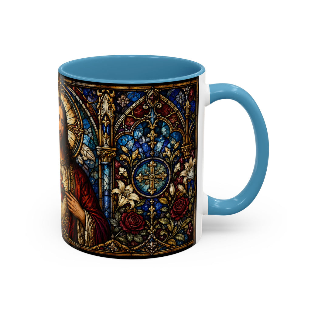 Sacred Heart Jesus Stained Glass Mug | Accent Coffee Mug