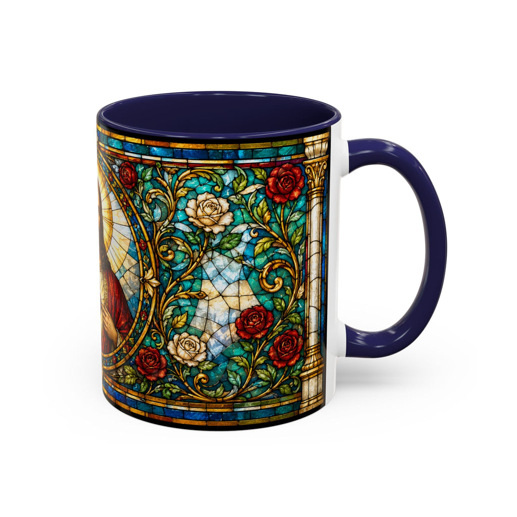 Sacred Heart Jesus Stained Glass Mug | Accent Coffee Mug 11oz 15oz