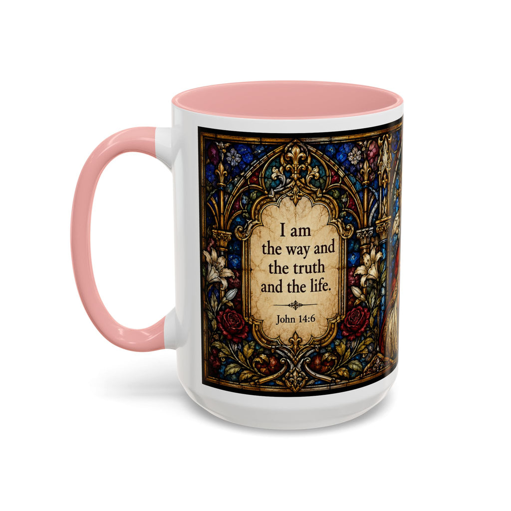 Sacred Heart Jesus Stained Glass Mug | Accent Coffee Mug