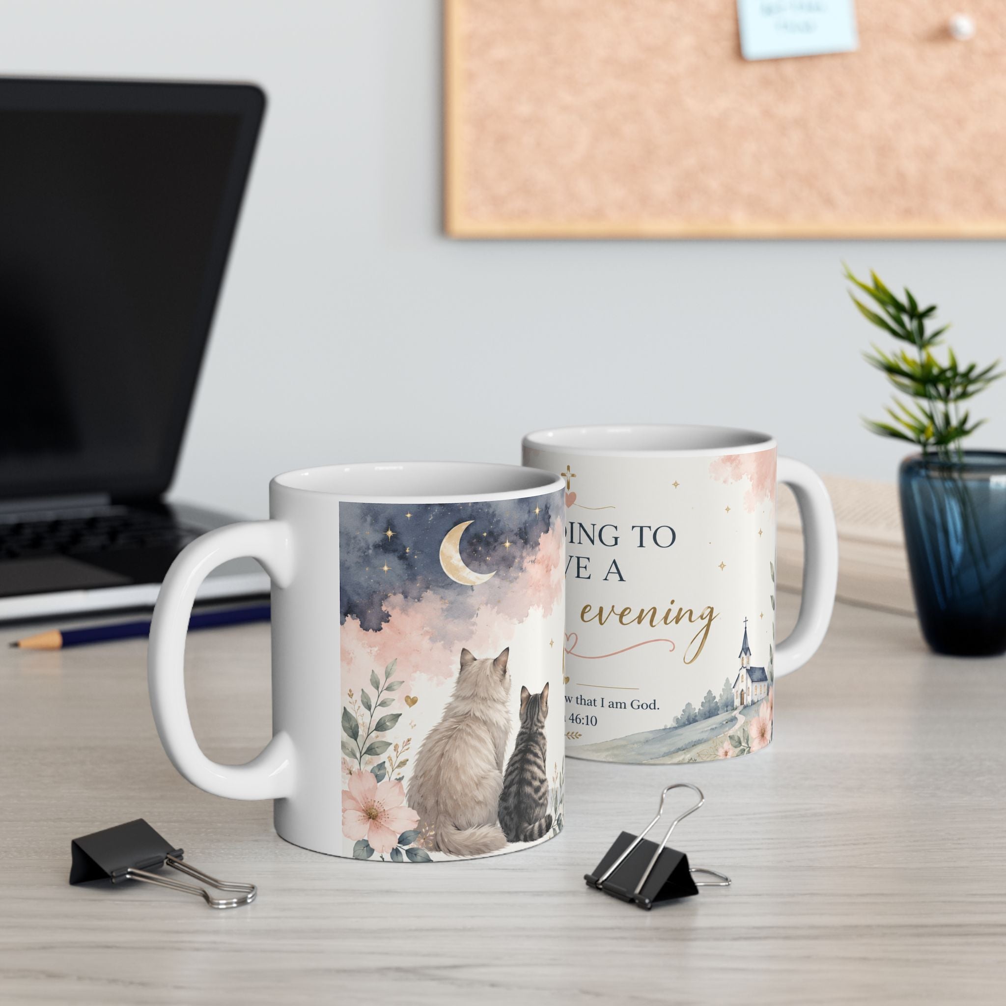 Blessed Evening Christian Mug  Psalm 46:10 Coffee Cup