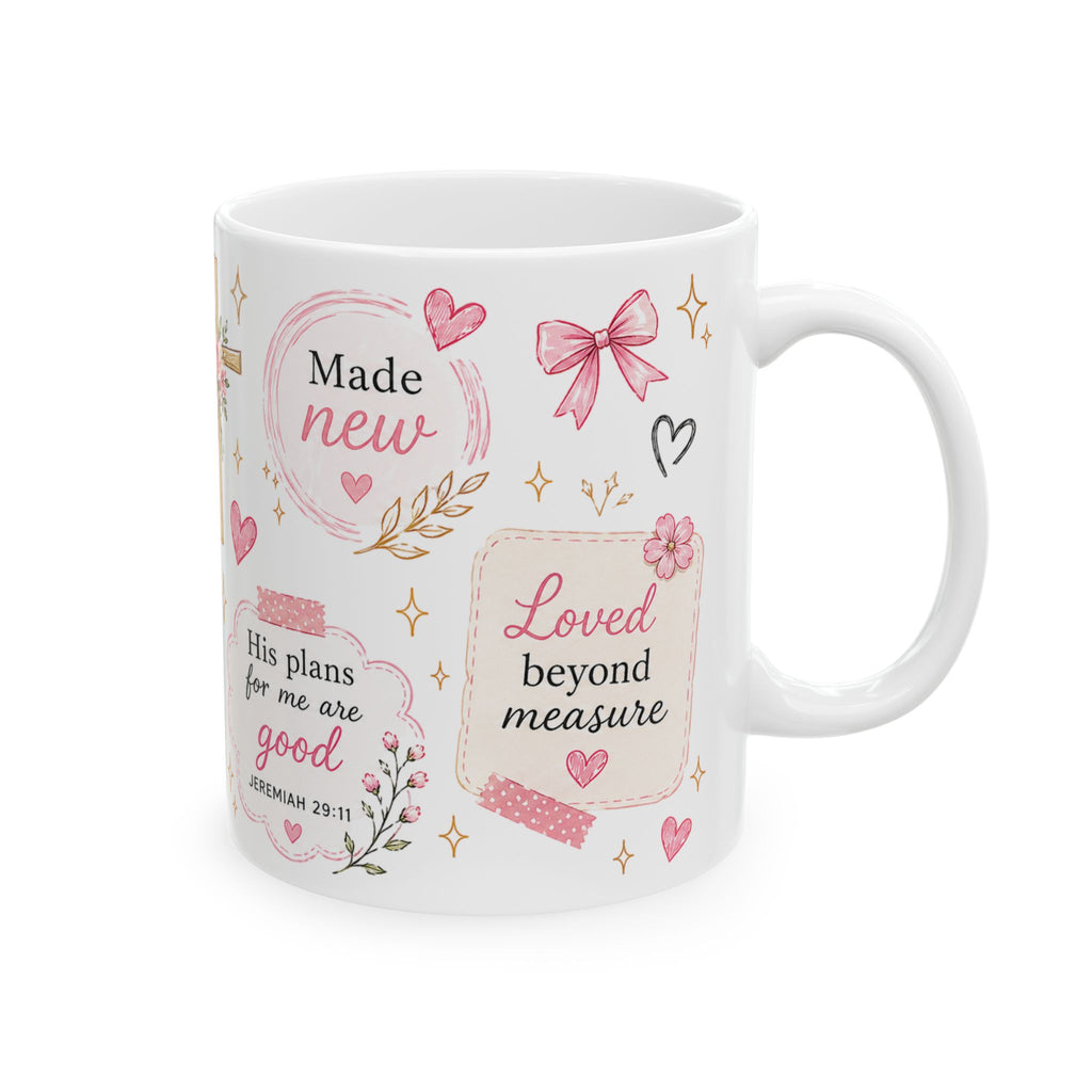 Floral Scripture Collage Mug