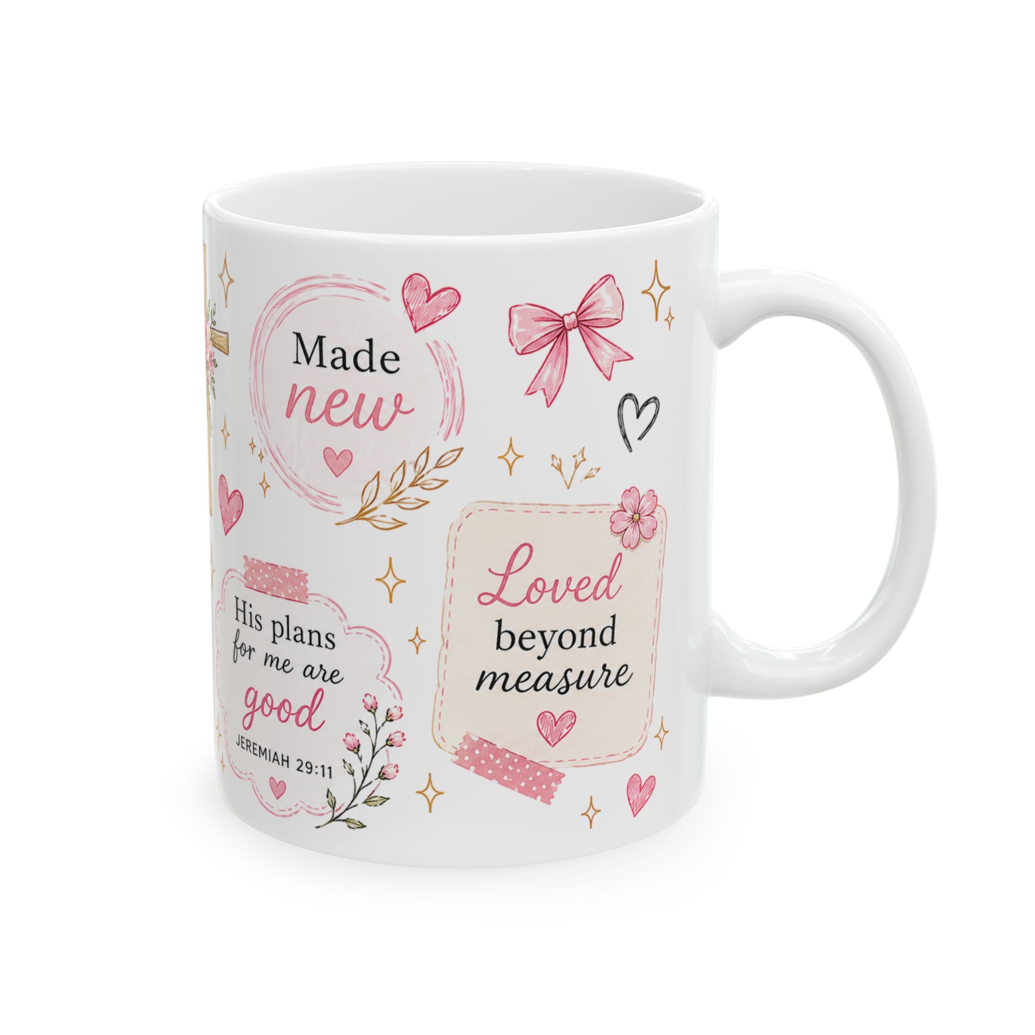 Floral Scripture Collage Mug