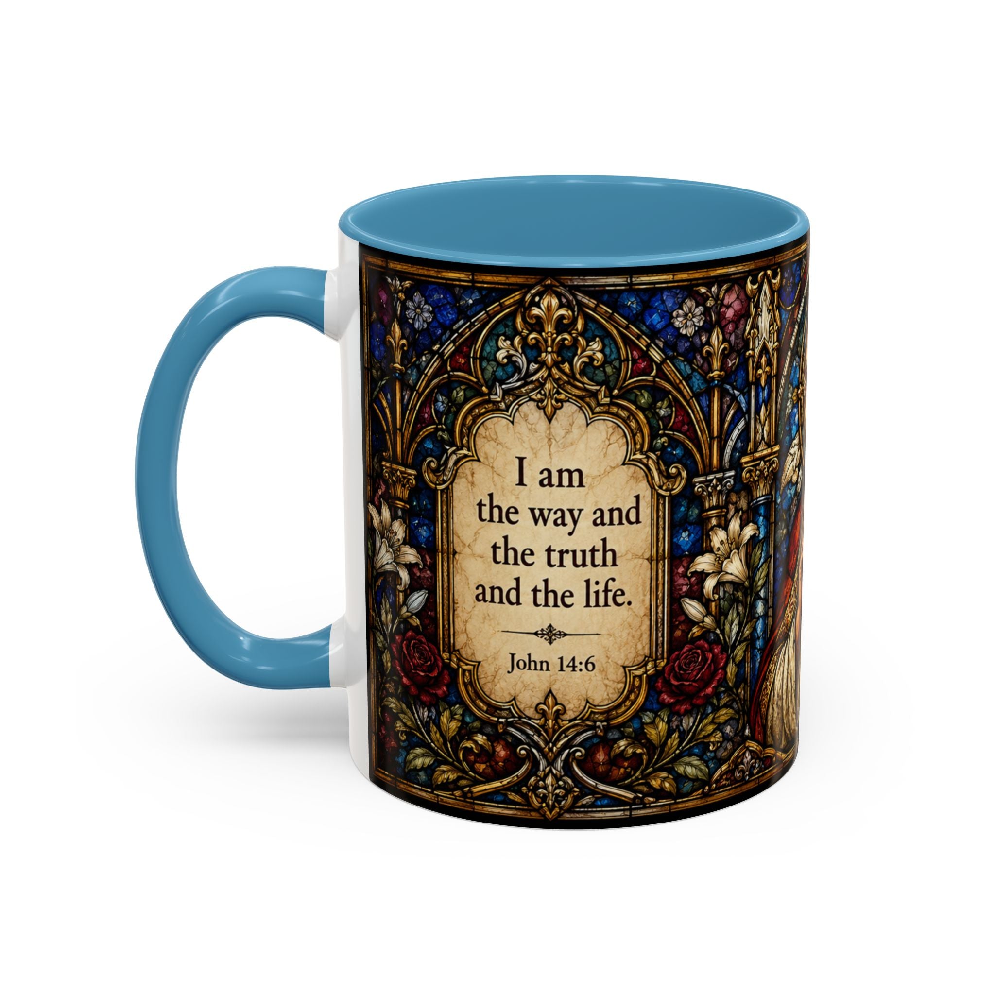 Sacred Heart Jesus Stained Glass Mug | Accent Coffee Mug