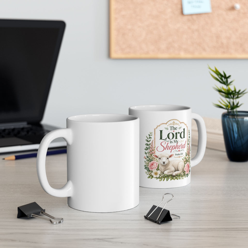 The Lord Is My Shepherd Bible Ceramic Mug | Scripture Coffee Cup