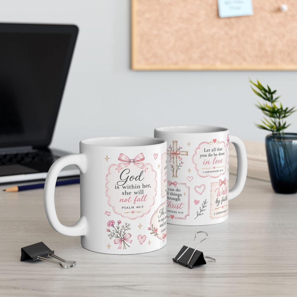 Christian Scripture Mug, Walk by Faith Coffee Cup
