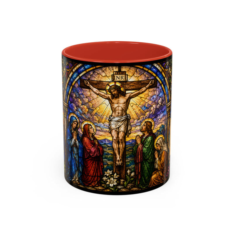 Crucifixion Stained Glass Mug | Accent Coffee Mug