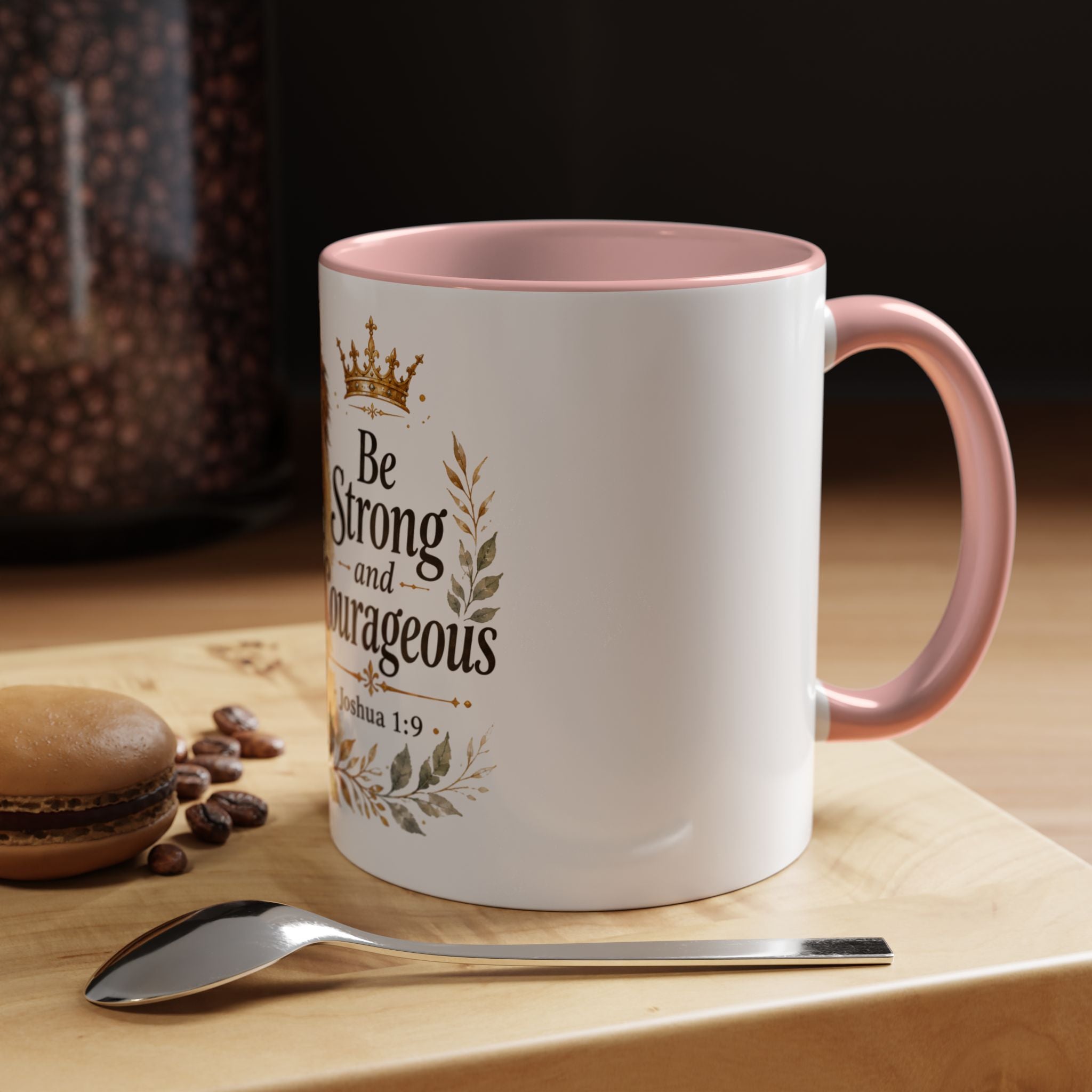 Strong and Courageous Lion Christian Mug | Accent Coffee Mug 11oz 15oz