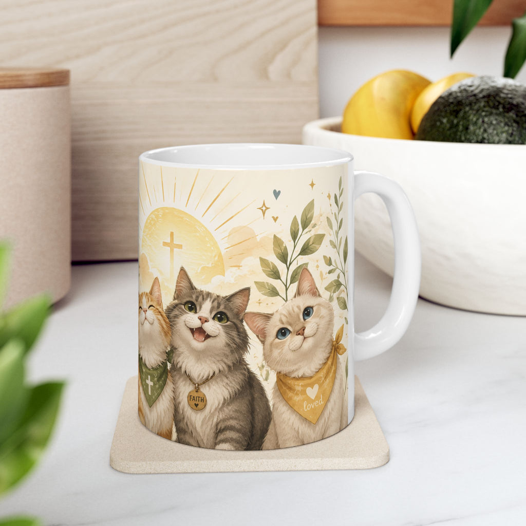 Christian Cat Mug, Blessed Day Coffee Cup, Psalm 118:24 Gift