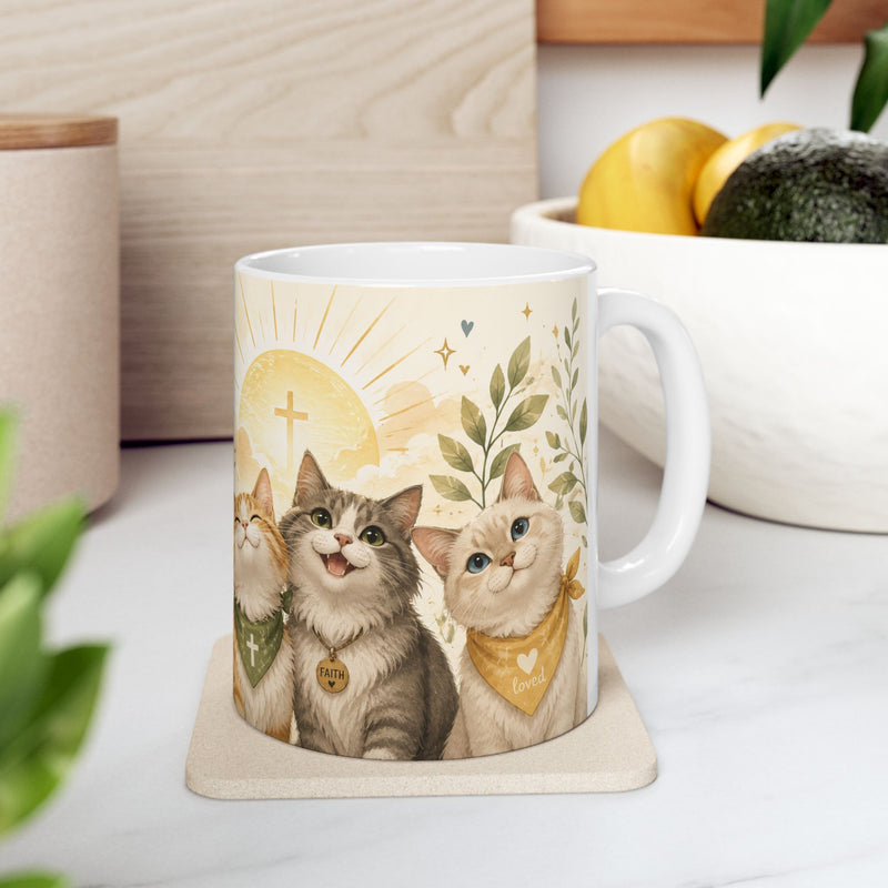 Christian Cat Mug, Blessed Day Coffee Cup, Psalm 118:24 Gift