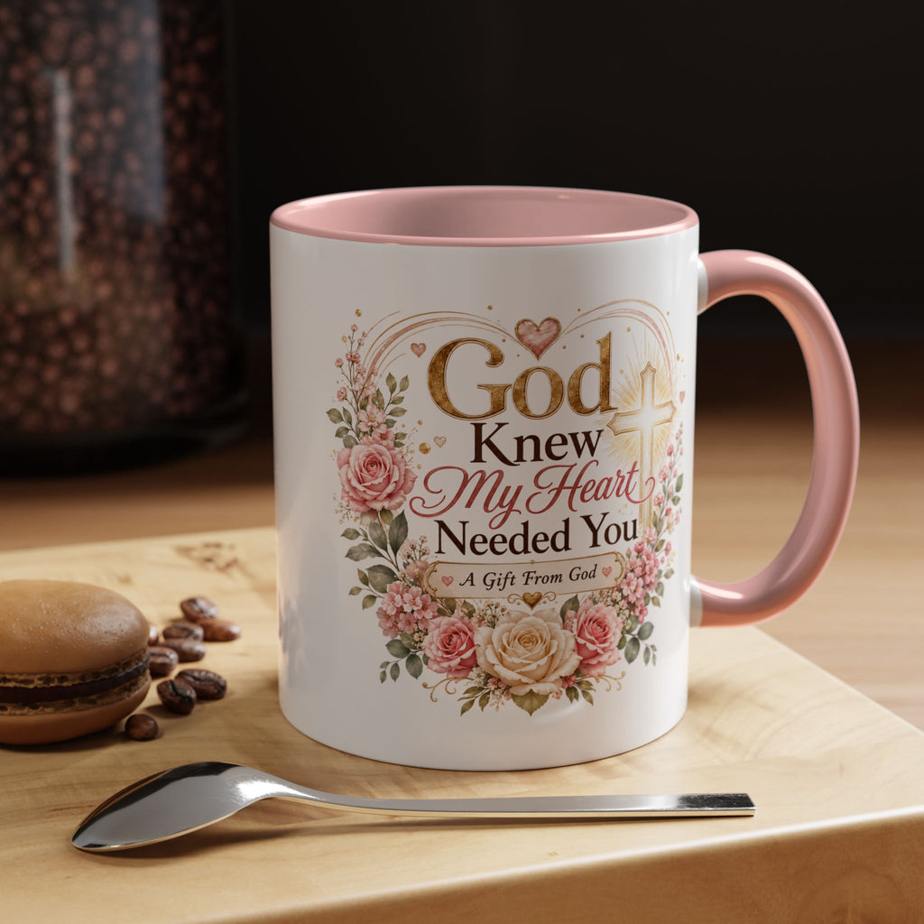 God Knew My Heart Needed You Mug, Christian Love Gift, Romantic Bible Verse Coffee Cup, Gift for Wife Girlfriend Husband Boyfriend