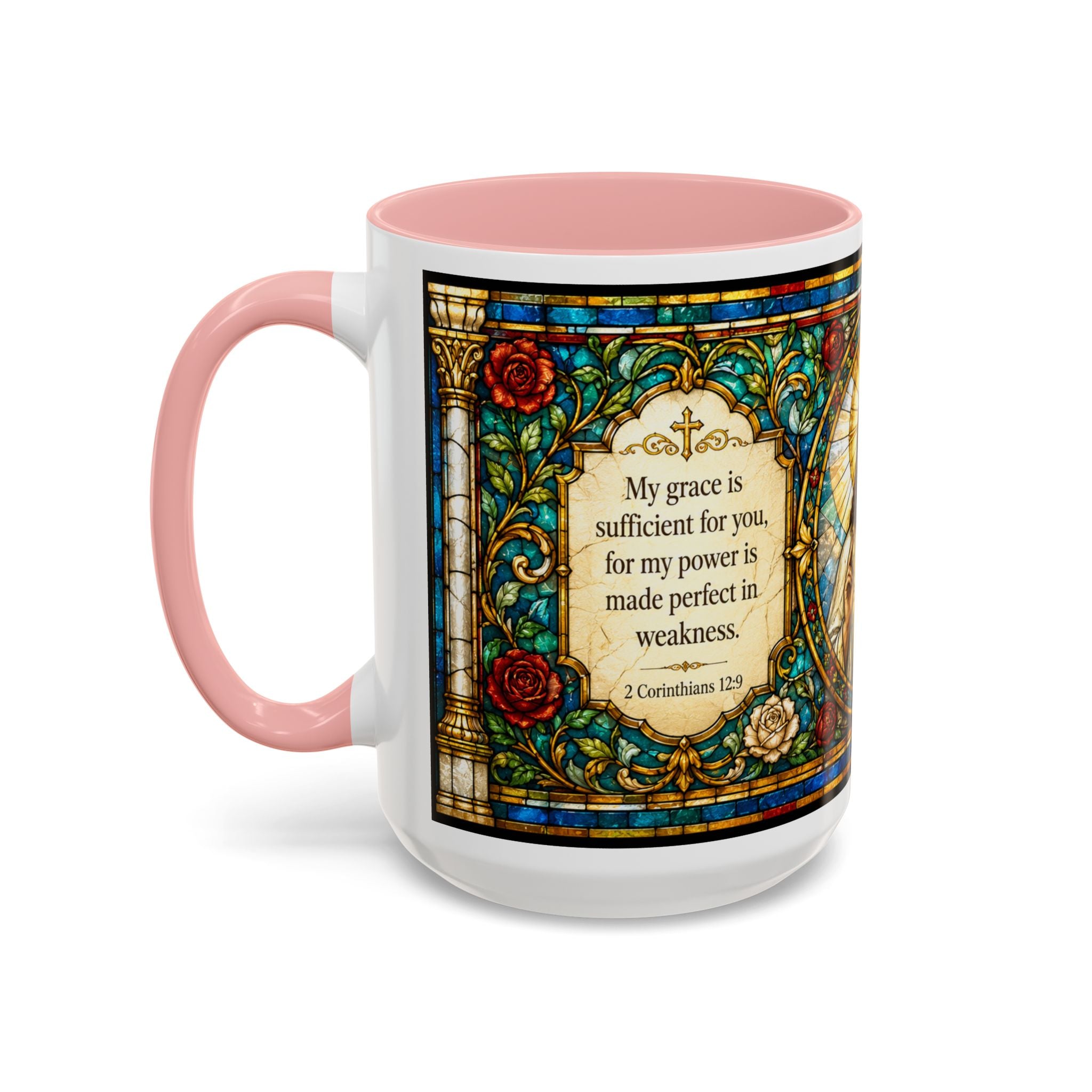 Sacred Heart Jesus Stained Glass Mug | Accent Coffee Mug 11oz 15oz