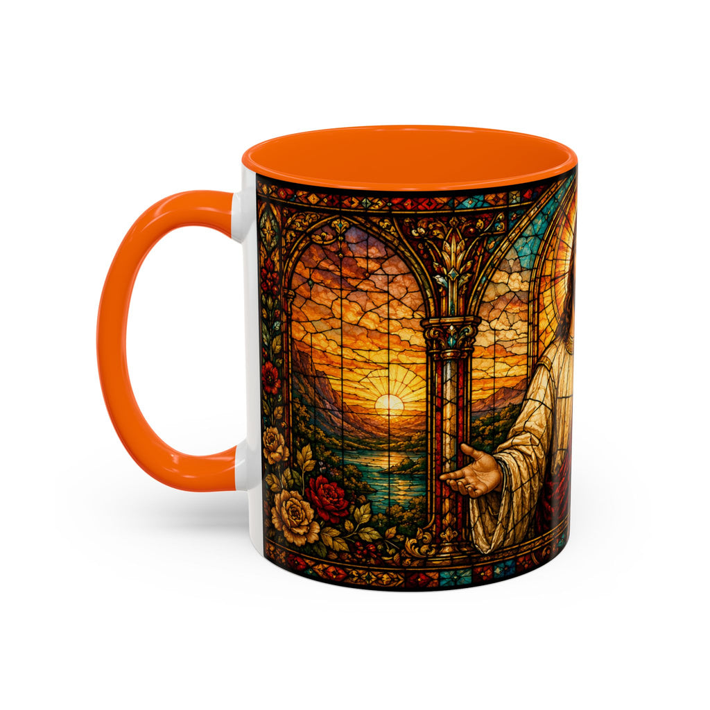 Jesus Stained Glass Artwork Mug | Accent Coffee Mug 11oz or 15oz