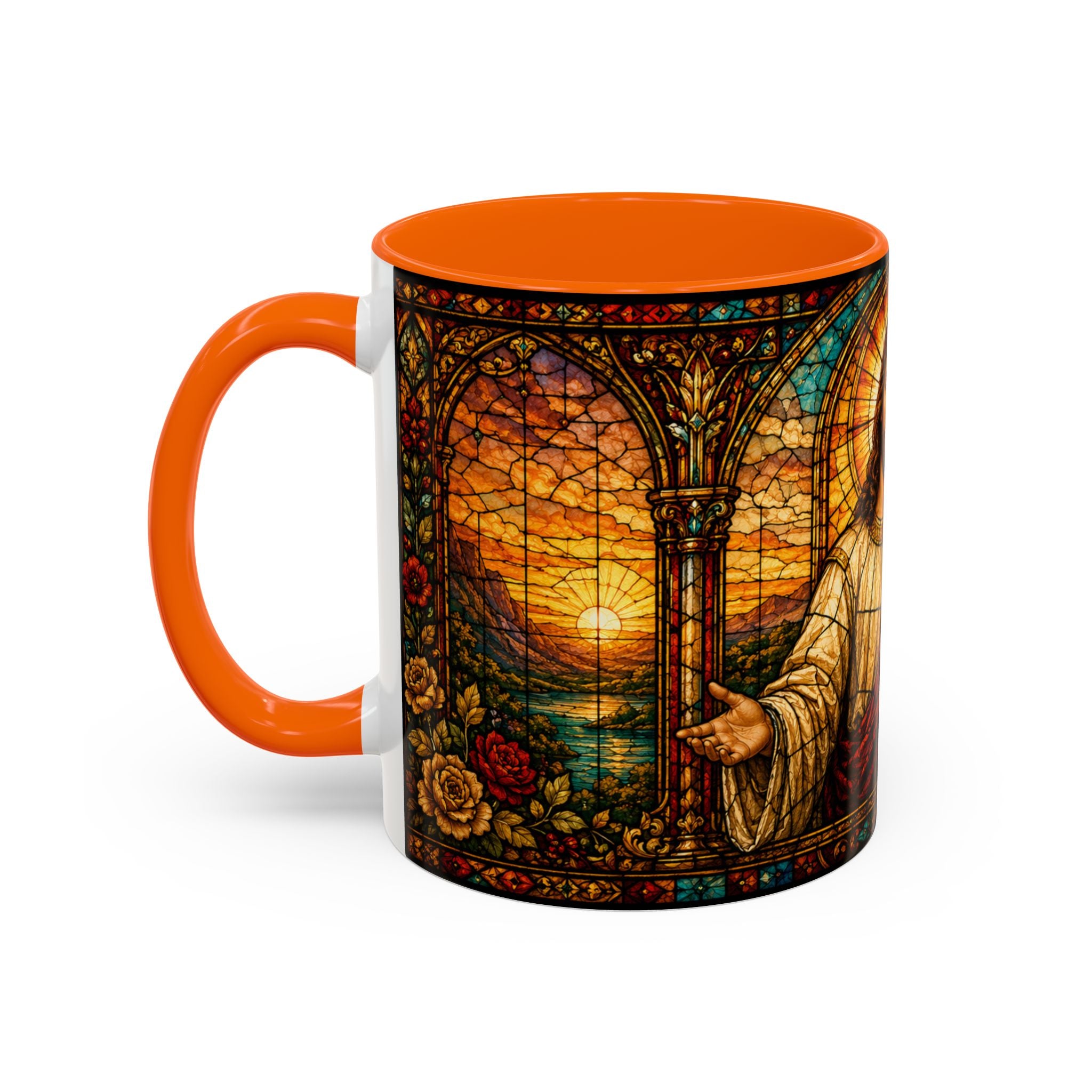 Jesus Stained Glass Artwork Mug | Accent Coffee Mug 11oz or 15oz