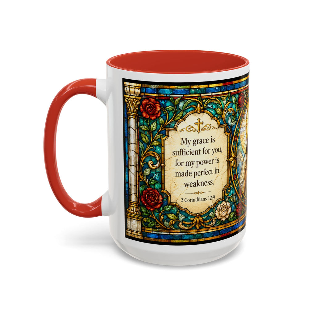 Sacred Heart Jesus Stained Glass Mug | Accent Coffee Mug 11oz 15oz