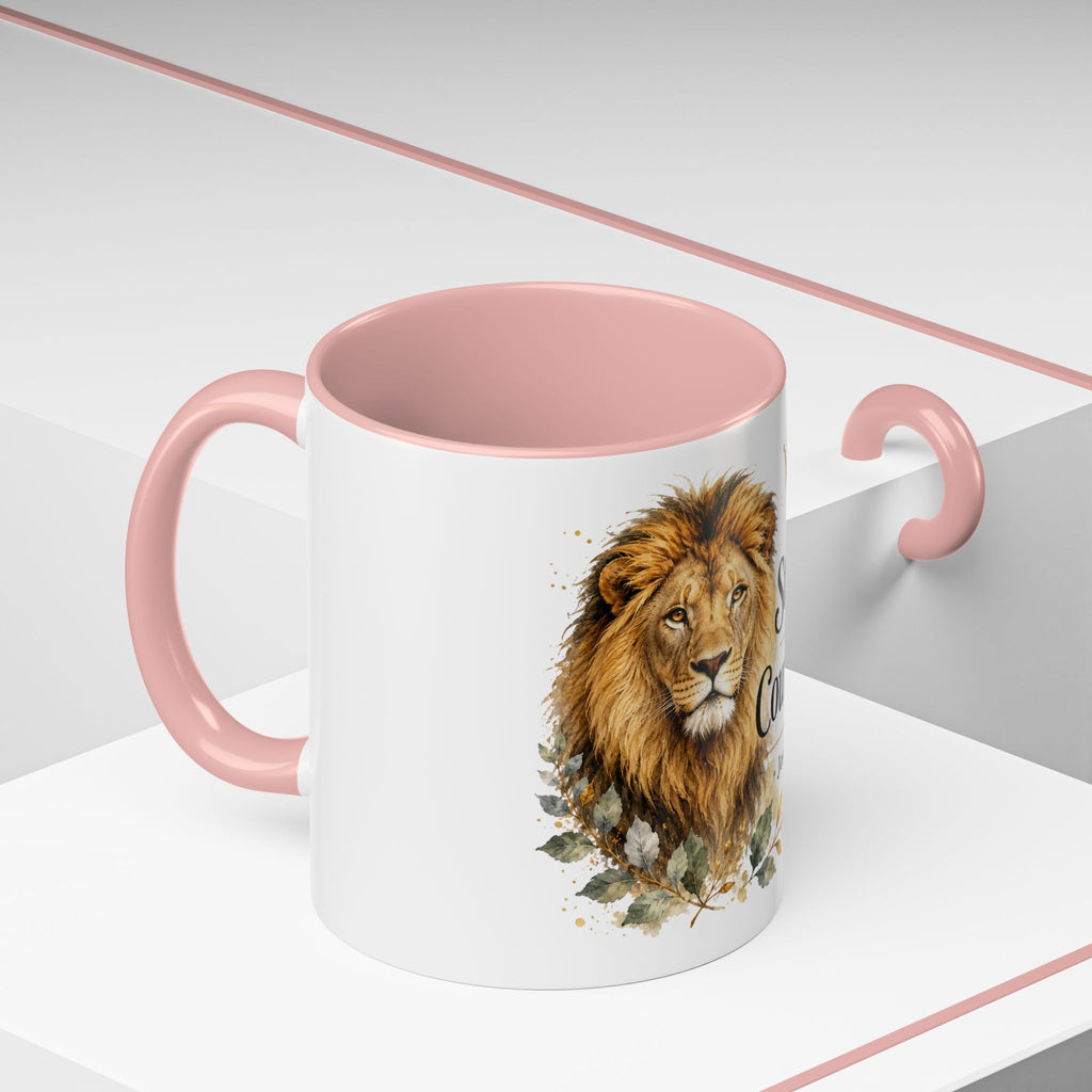 Strong and Courageous Lion Christian Mug | Accent Coffee Mug 11oz 15oz
