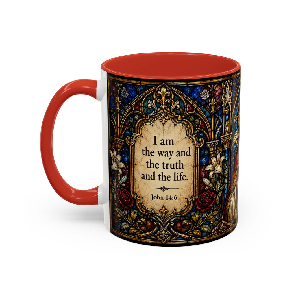 Sacred Heart Jesus Stained Glass Mug | Accent Coffee Mug