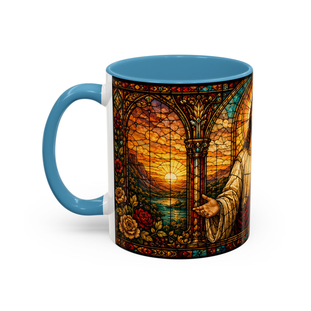 Jesus Stained Glass Artwork Mug | Accent Coffee Mug 11oz or 15oz