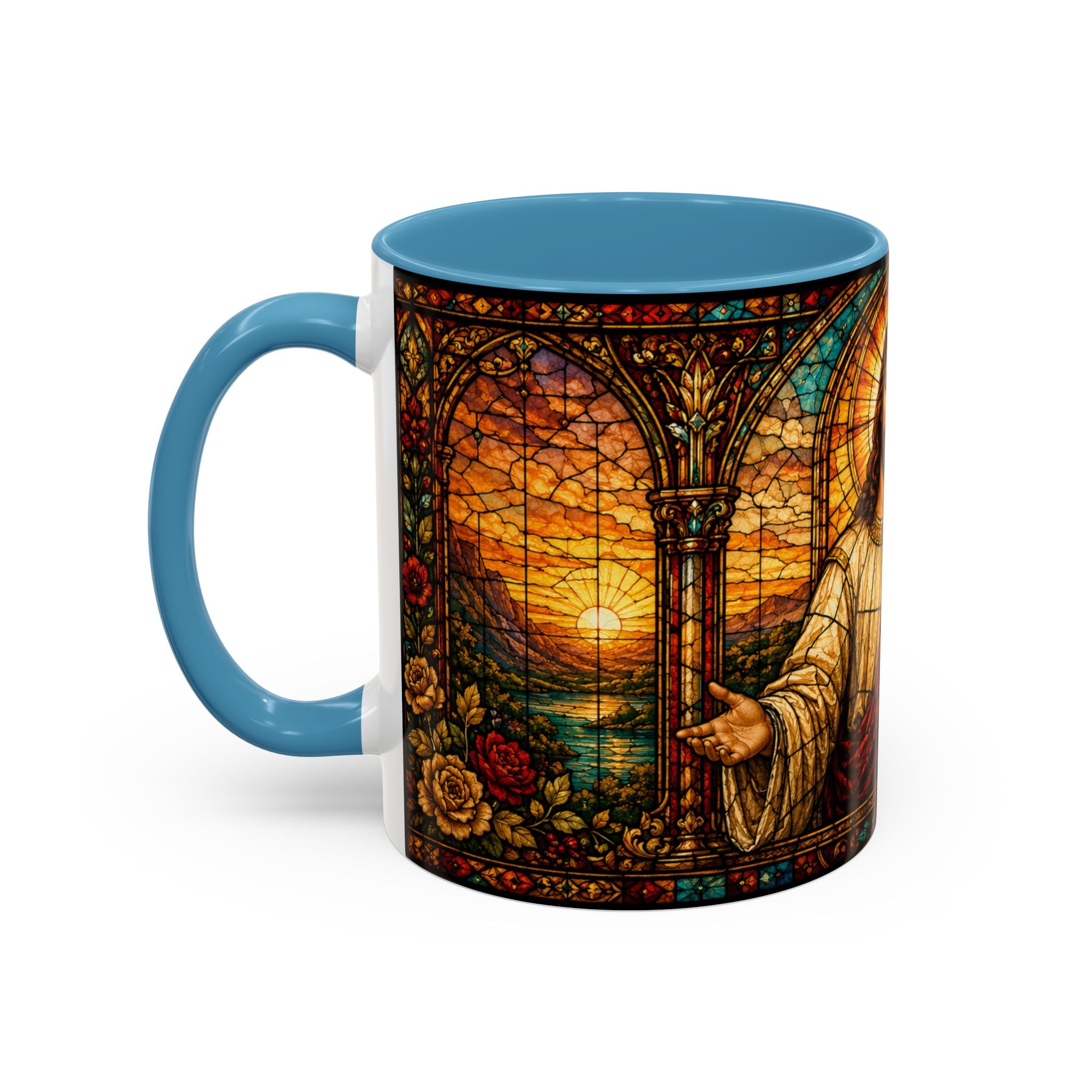 Jesus Stained Glass Artwork Mug | Accent Coffee Mug 11oz or 15oz