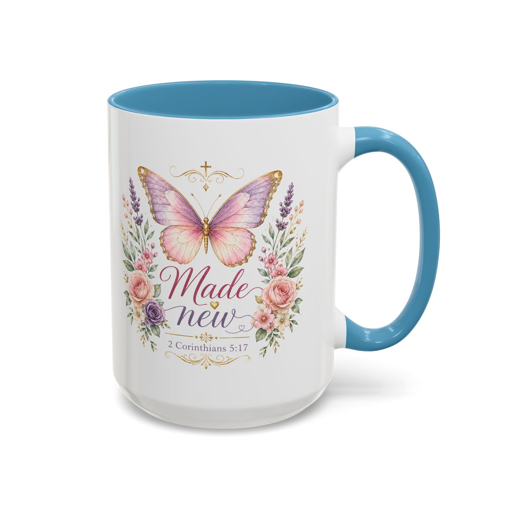 Biblical Butterfly Cup Accent Coffee Mug | Scripture Floral Ceramic