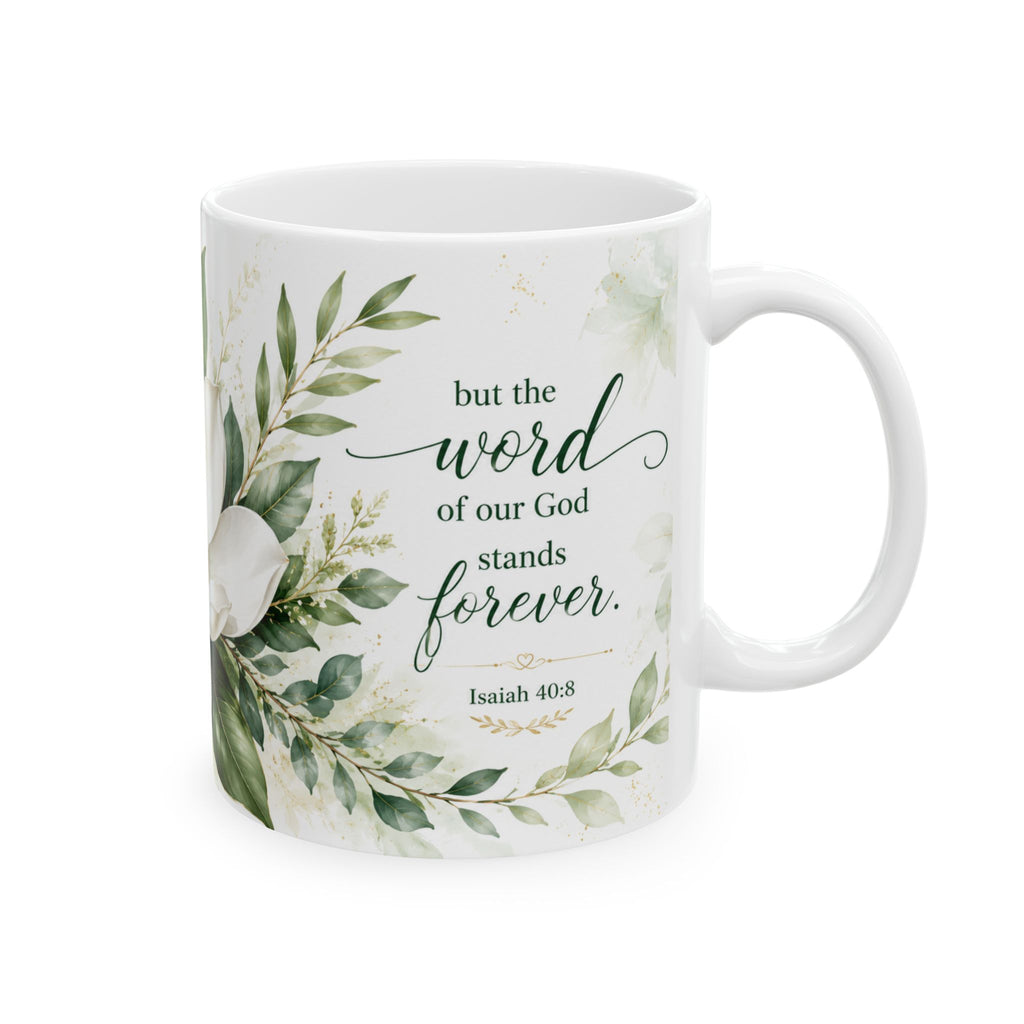White Magnolia Floral Mug