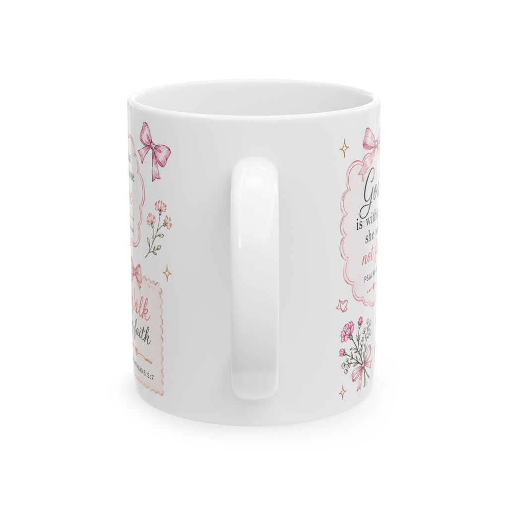 Scripture Verse Floral Cross Mug